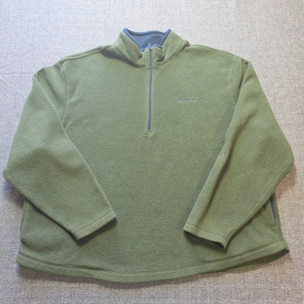 Old Navy Pullover‎ Mens 2XL Green Fleece 1/4 Zip Mock Neck Outdoor Sweater Y2K